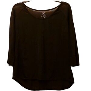 New York & Company Black Top M EUC Scooped Neck